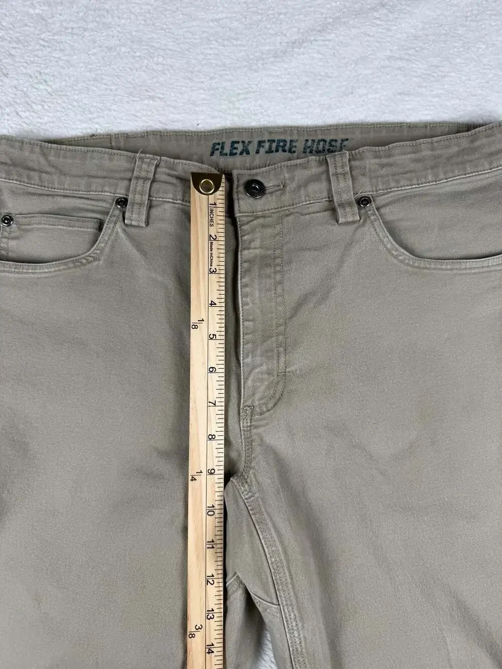 Duluth Trading Co. Flex Fire Hose Regular Fit Work Pants Khaki 36x32